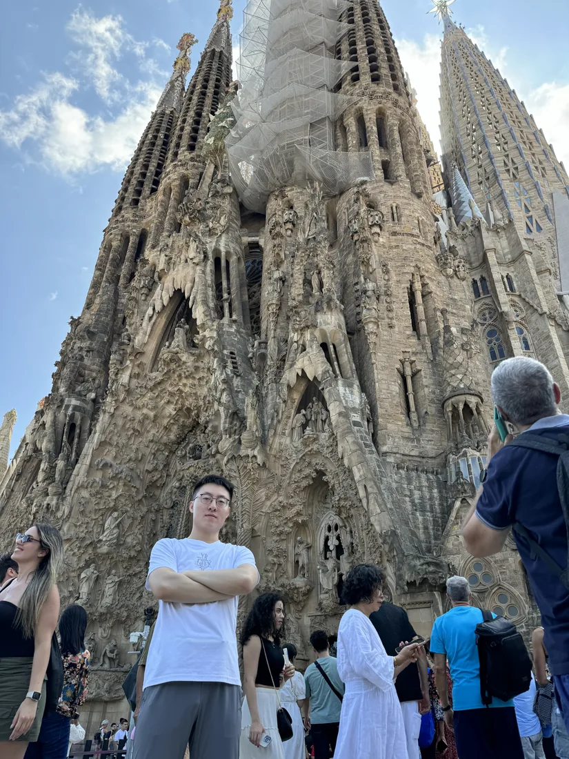 Outside the Sagrada Família in Barcelona.